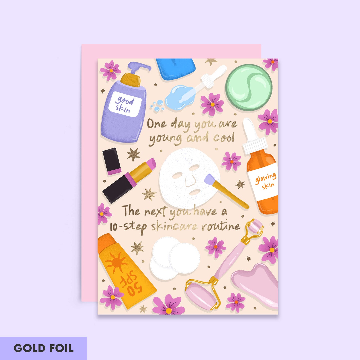 Skincare Routine Funny Birthday Card | Self-Care Birthday