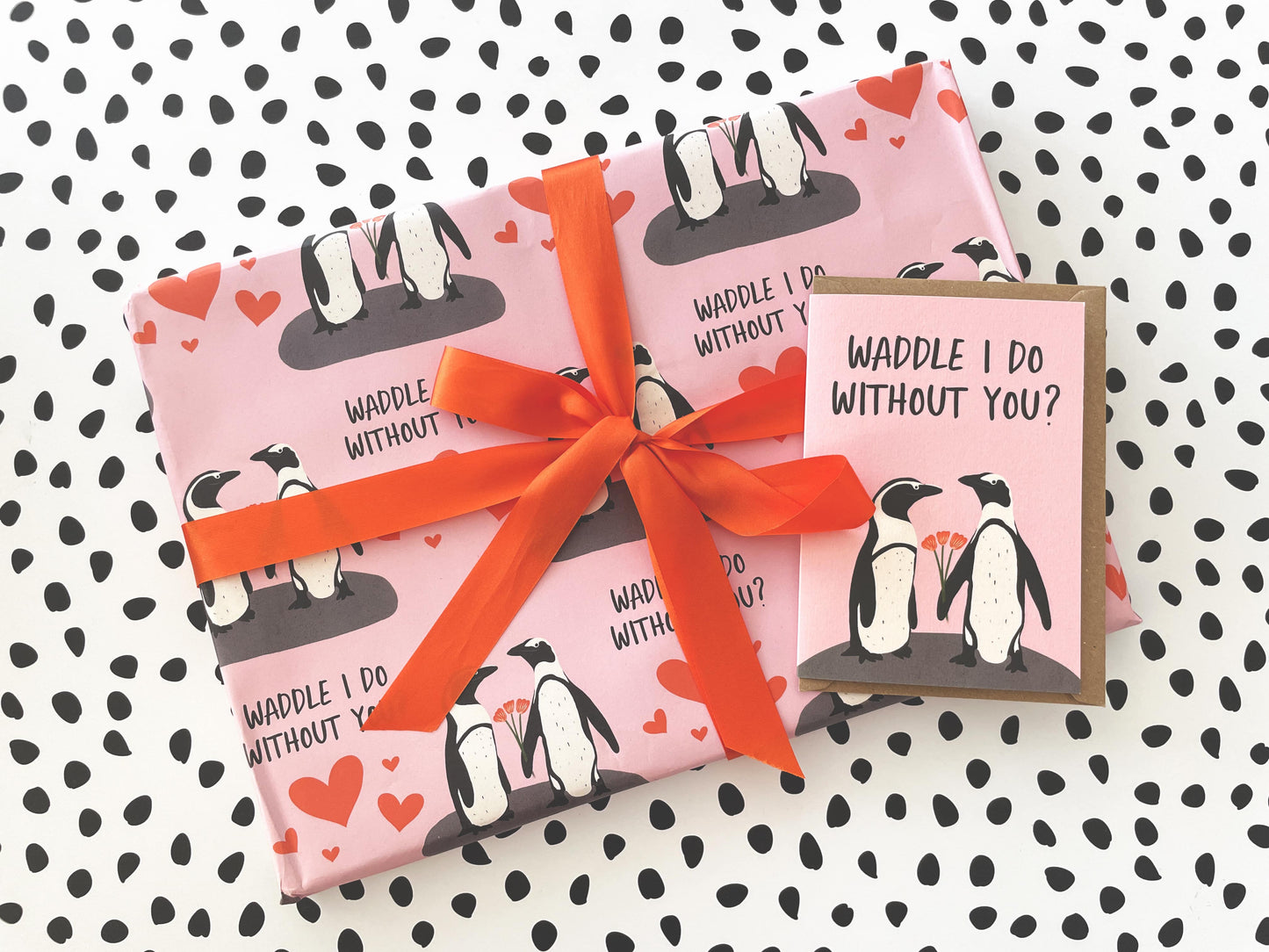 Penguin Wrapping Paper | Waddle I Do Without You