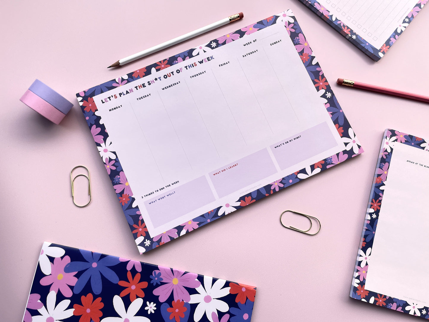 Floral A4 Weekly Planner Notepad