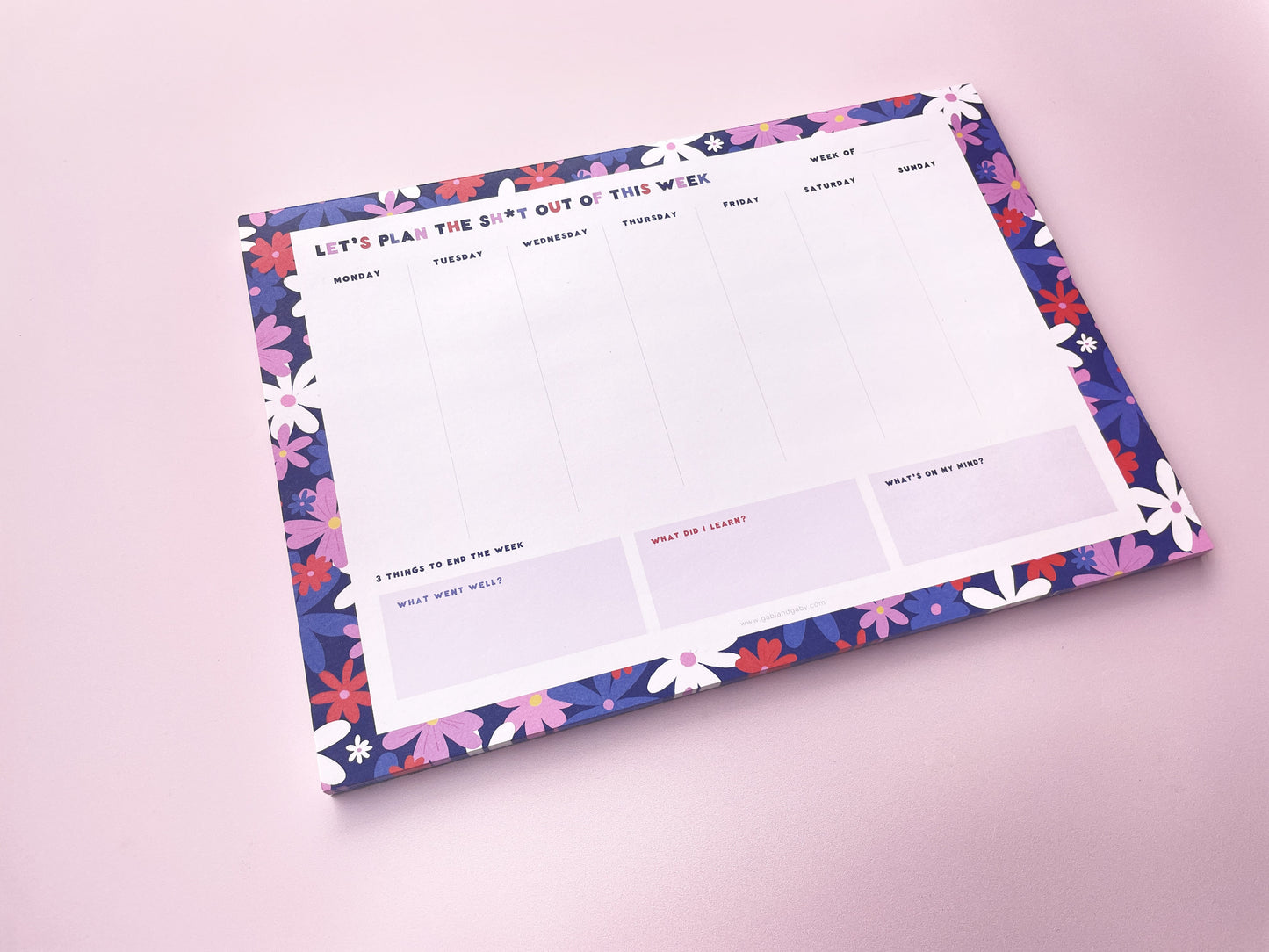 Floral A4 Weekly Planner Notepad