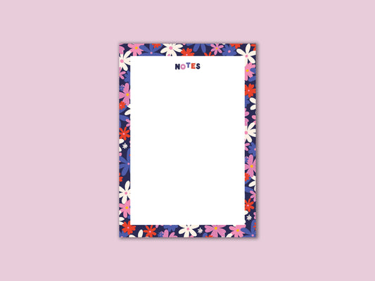 Floral Blank List A5 Notepad