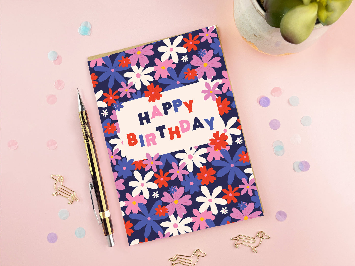 Flowers Wrapping Paper | Floral Gift Wrap Sheets | Retro