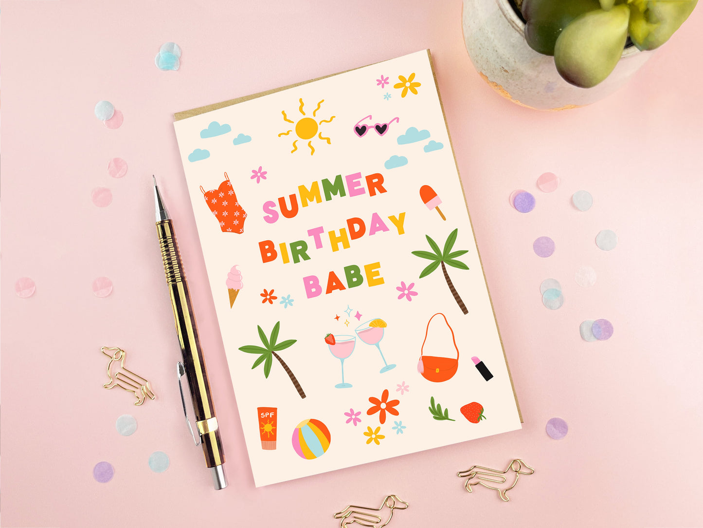 Summer Birthday Babe | Female Birthday Card | Seasonal Card