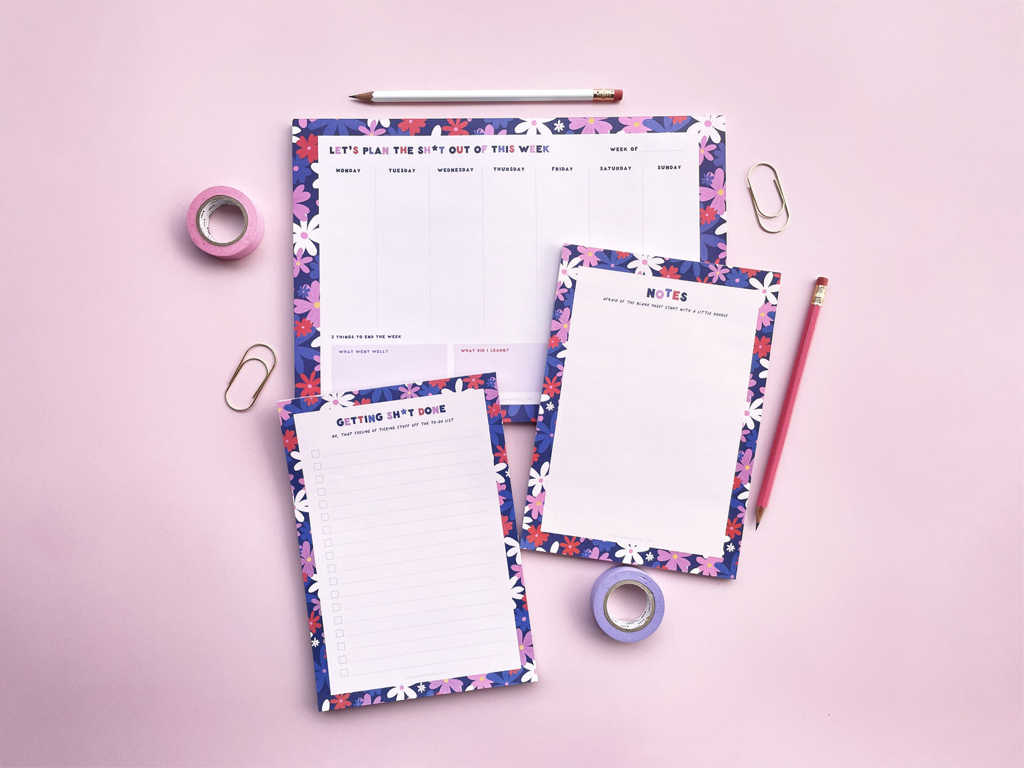 Floral A4 Weekly Planner Notepad