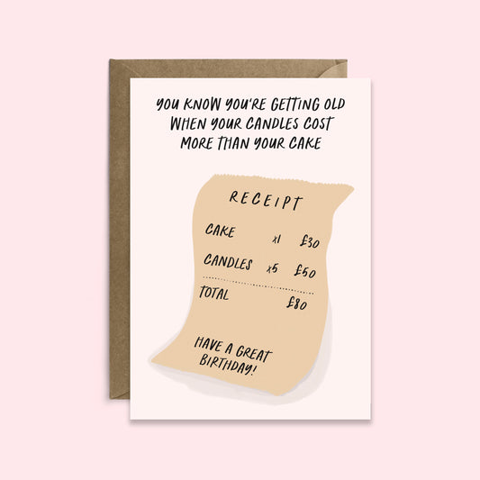 Birthday Receipt | Funny Birthday Card | Adult Birthday