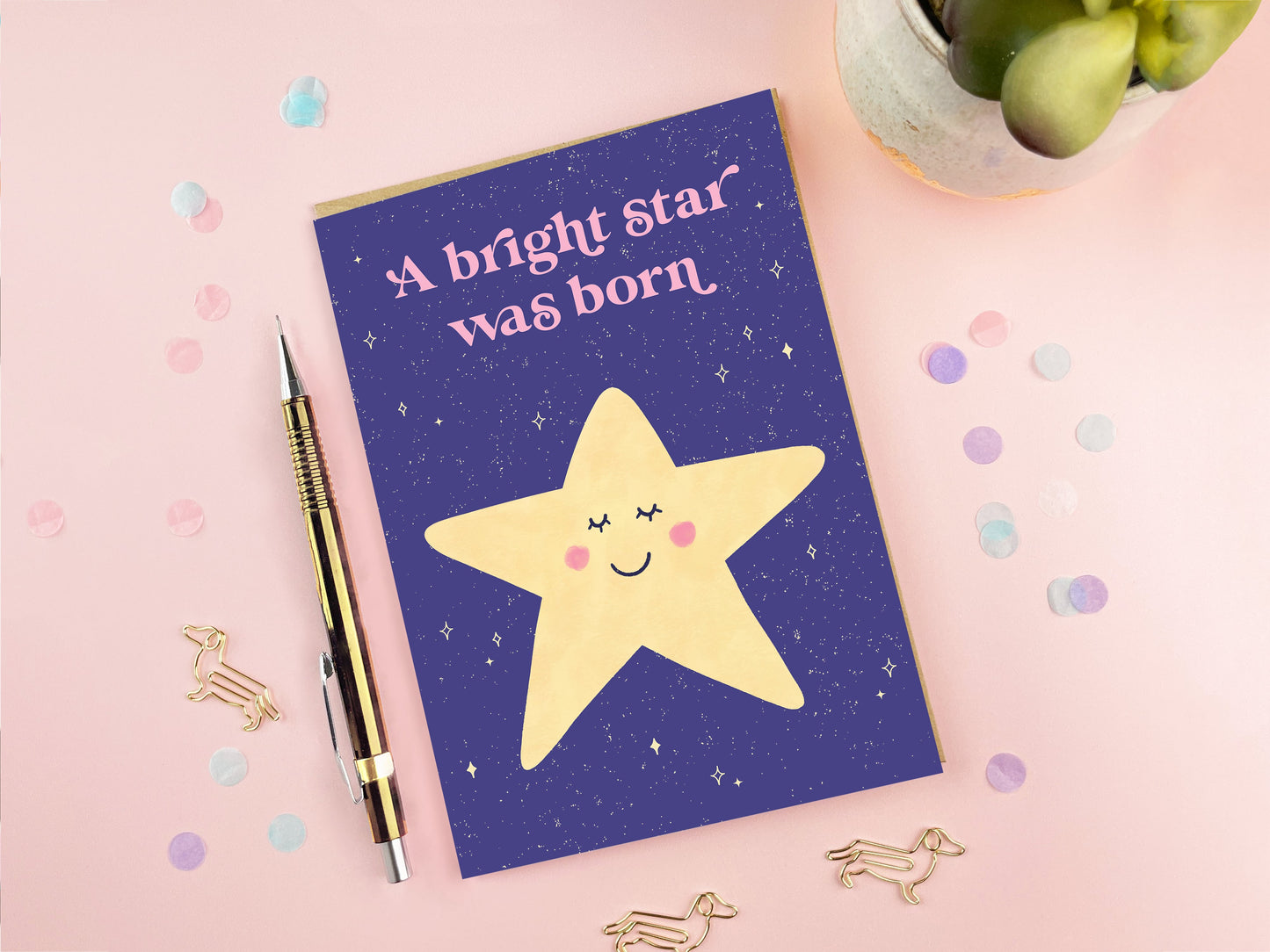 A Bright Star Was Born | New Baby Card | New Parent Card