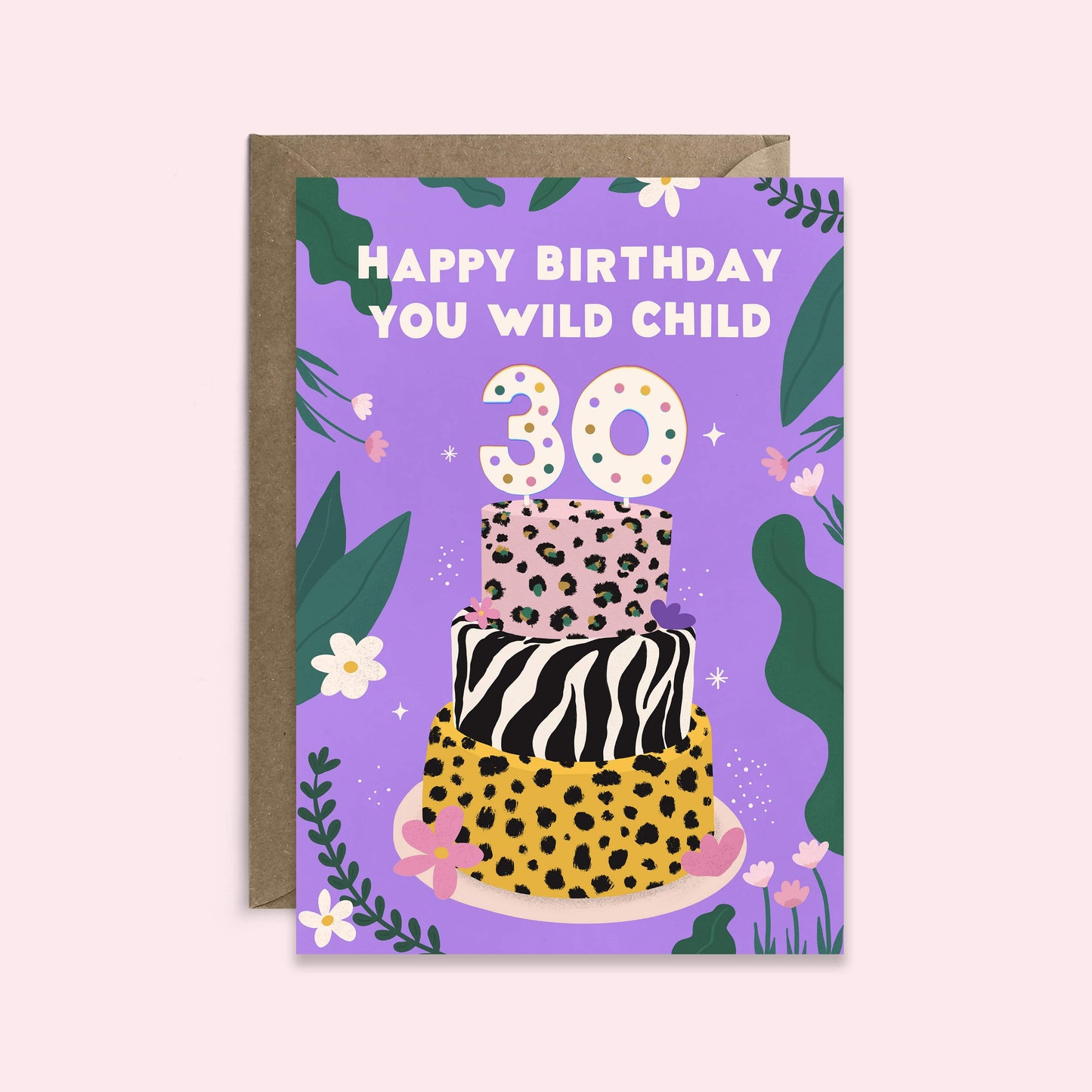 30th Birthday Card | Wild Child Leopard Print Birthday Card