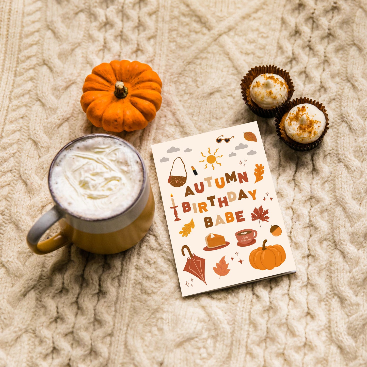 Autumn Babe Birthday Card | Fall Birthday Card | Female Birthday Card