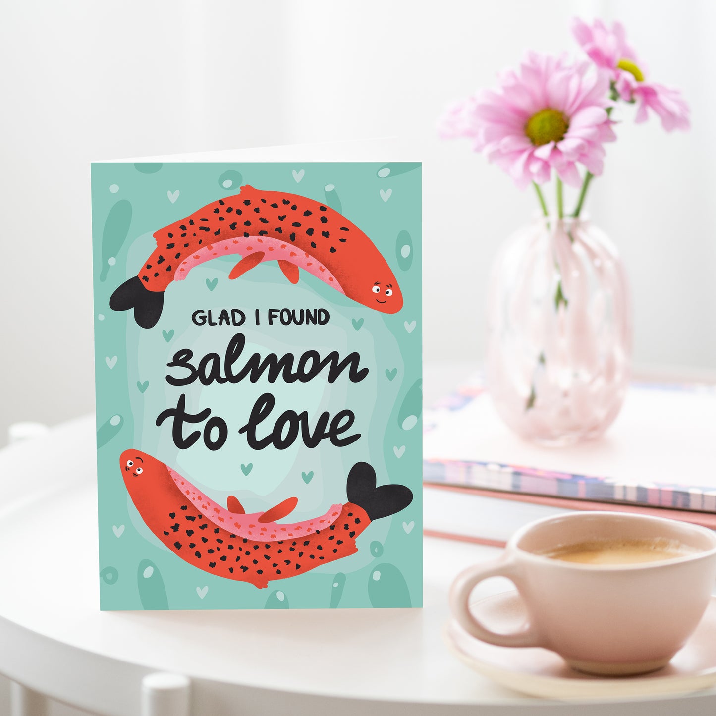 Salmon to Love Card | Anniversary Card | Valentines Day Card