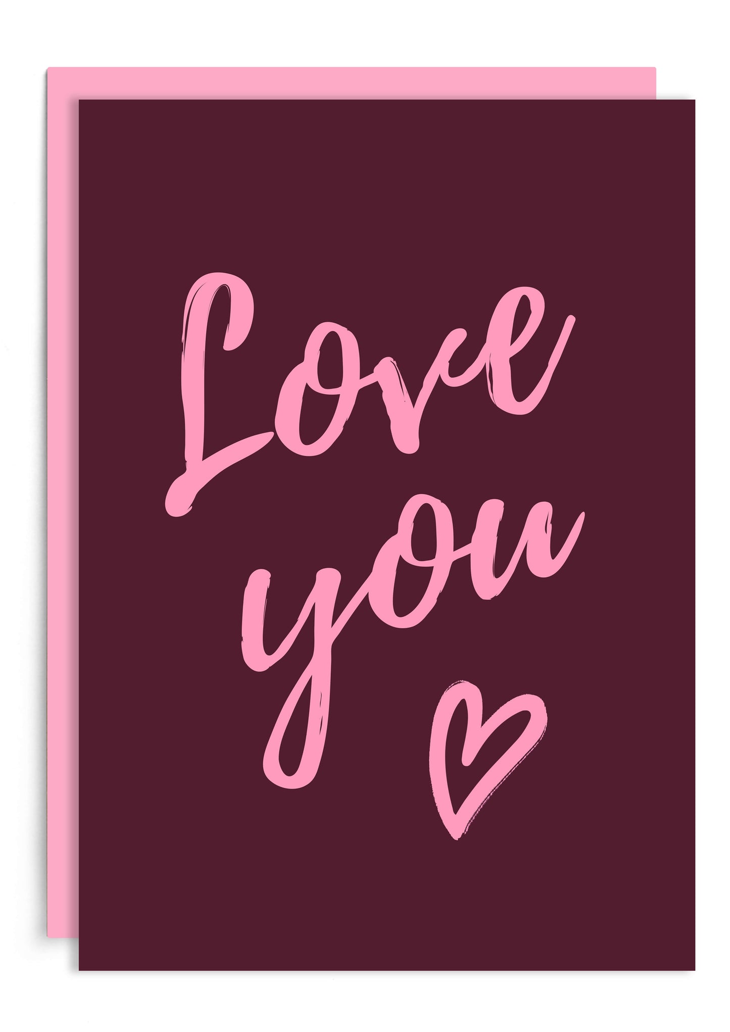 Love You | Burgundy Anniversary Card | Valentine's Day Card