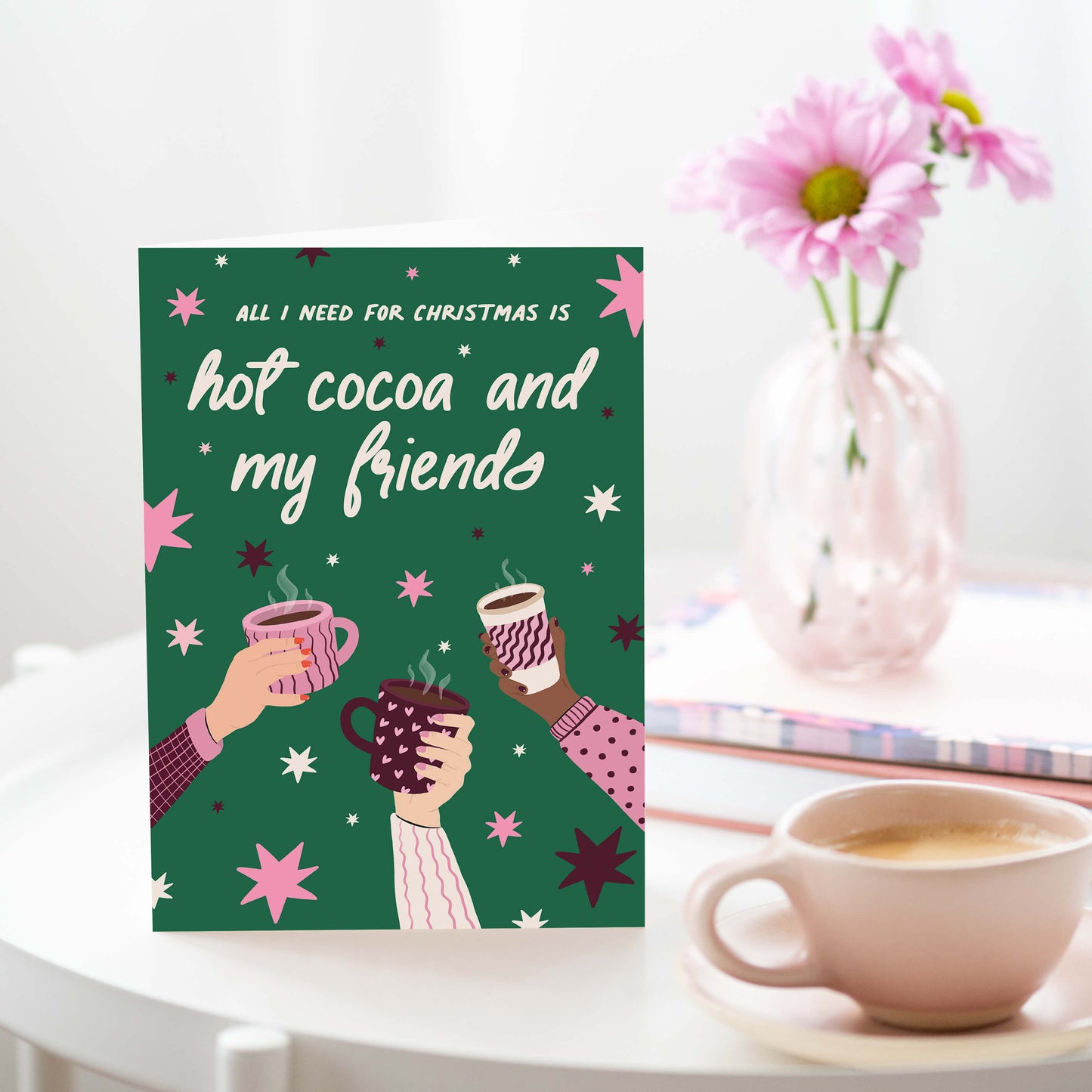 Hot Cocoa And Friends For Christmas Card | Holiday Card