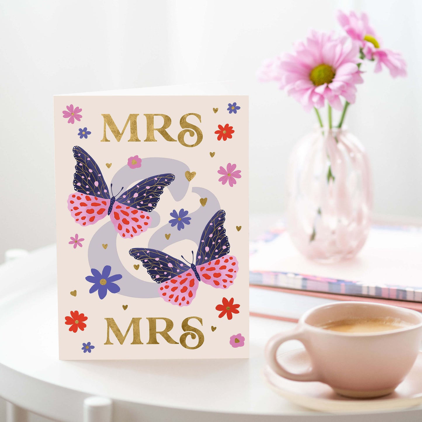 Mrs & Mrs Wedding Card | Gold Foil Cards | Same Sex