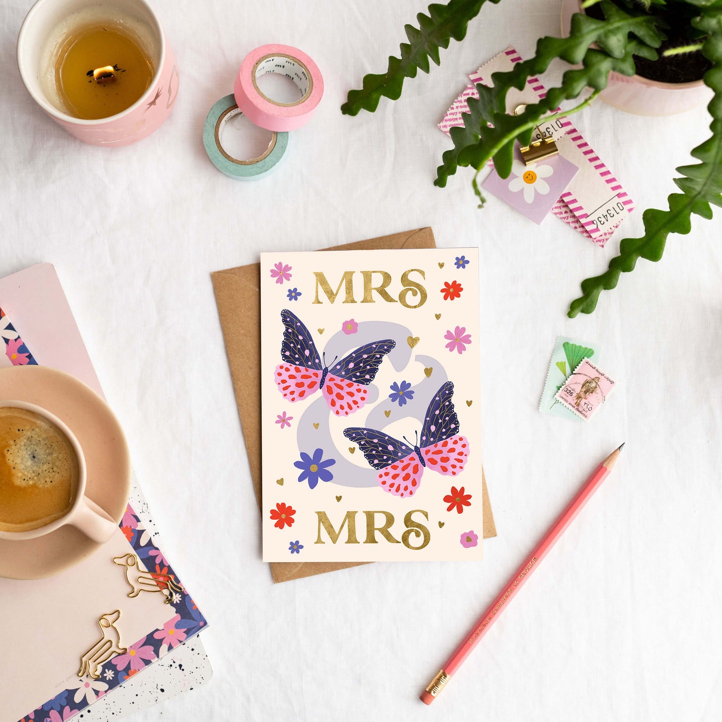 Mrs & Mrs Wedding Card | Gold Foil Cards | Same Sex