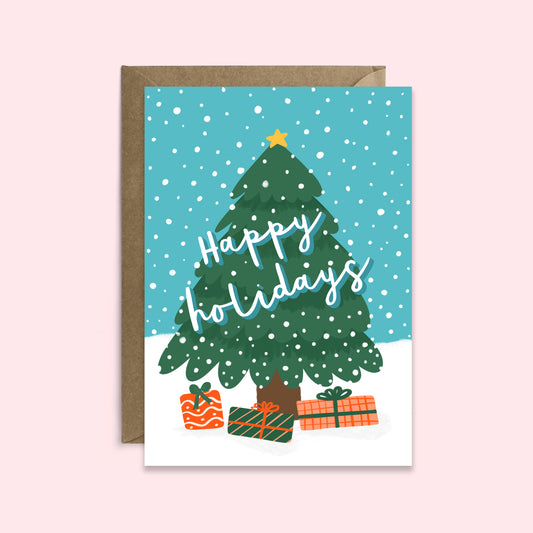 Happy Holidays Christmas Card | Seasonal Card | Festive