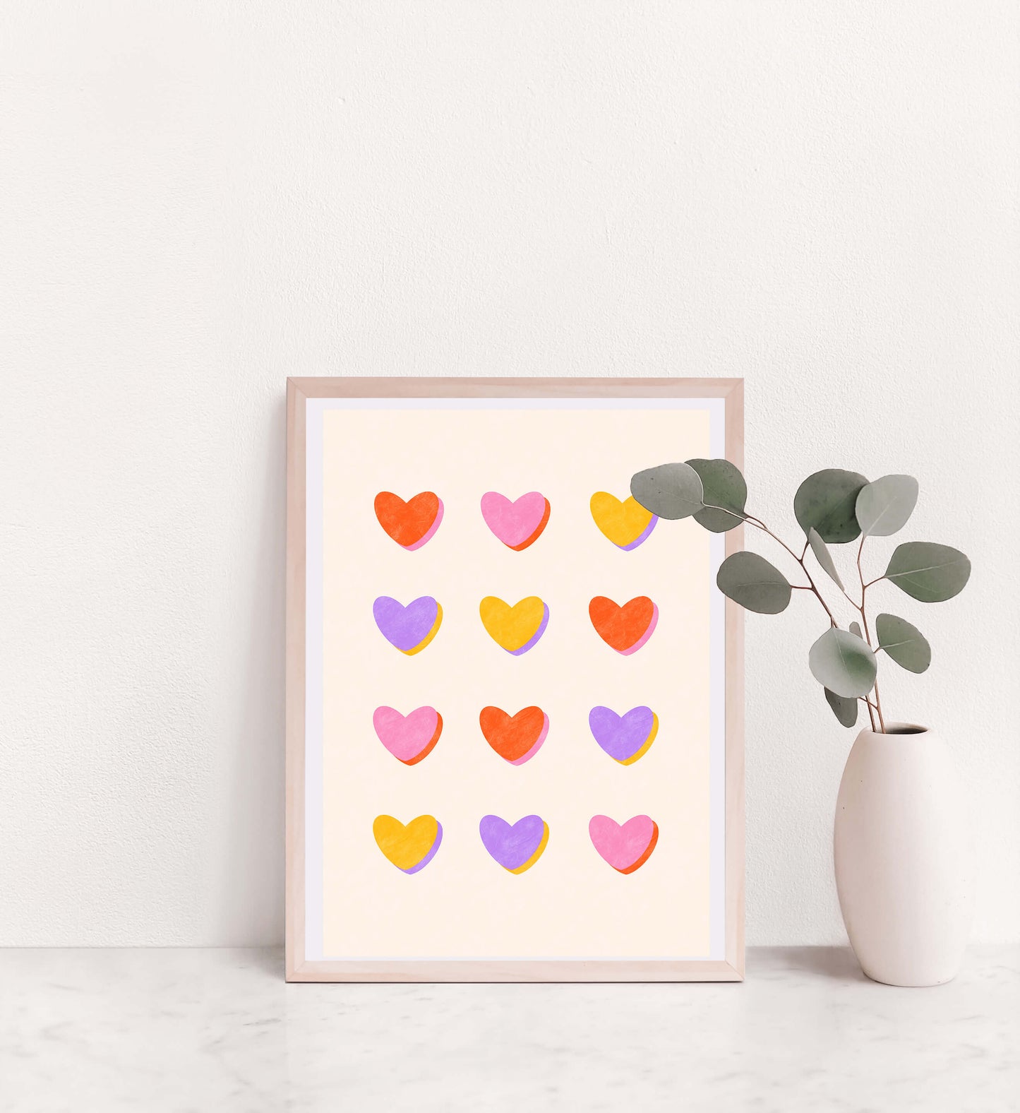 Hearts Grid - Art Print | Home Decor | Office Wall Art