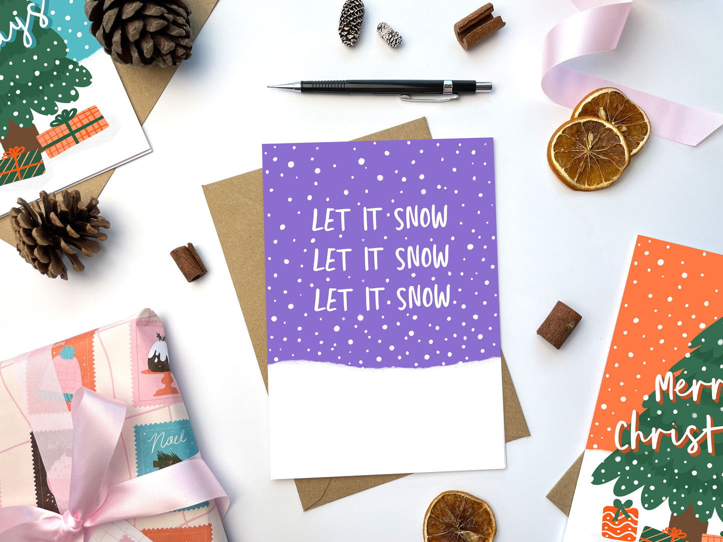 Let It Snow Christmas Card | Holiday Card | Seasonal Card