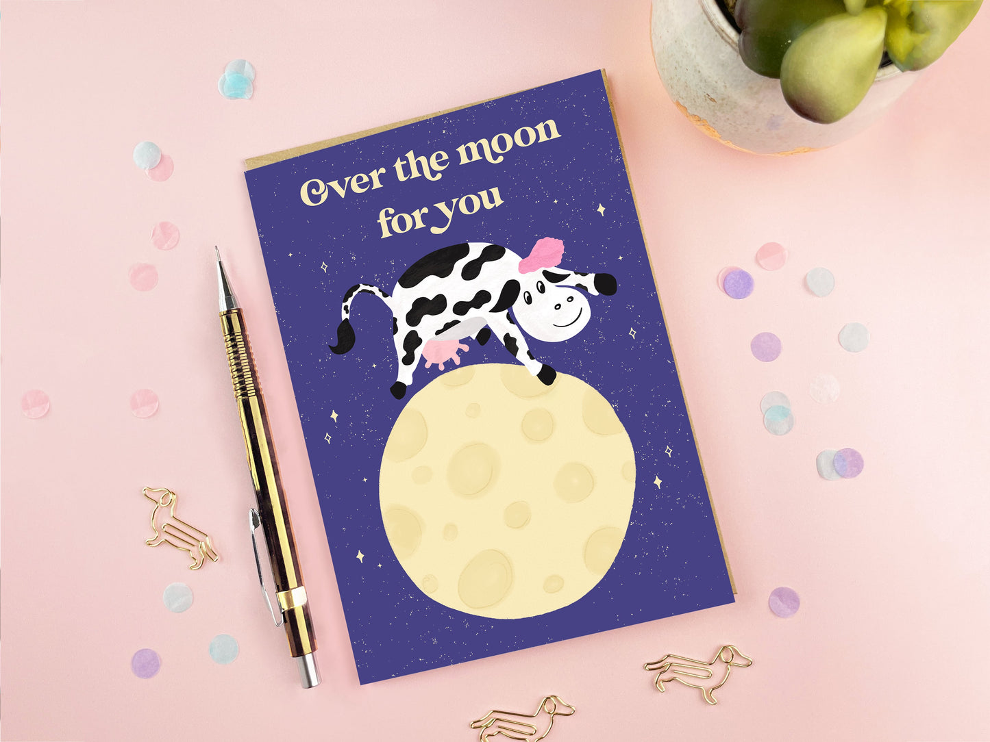 Over The Moon For You | Congratulations Card | Celebration