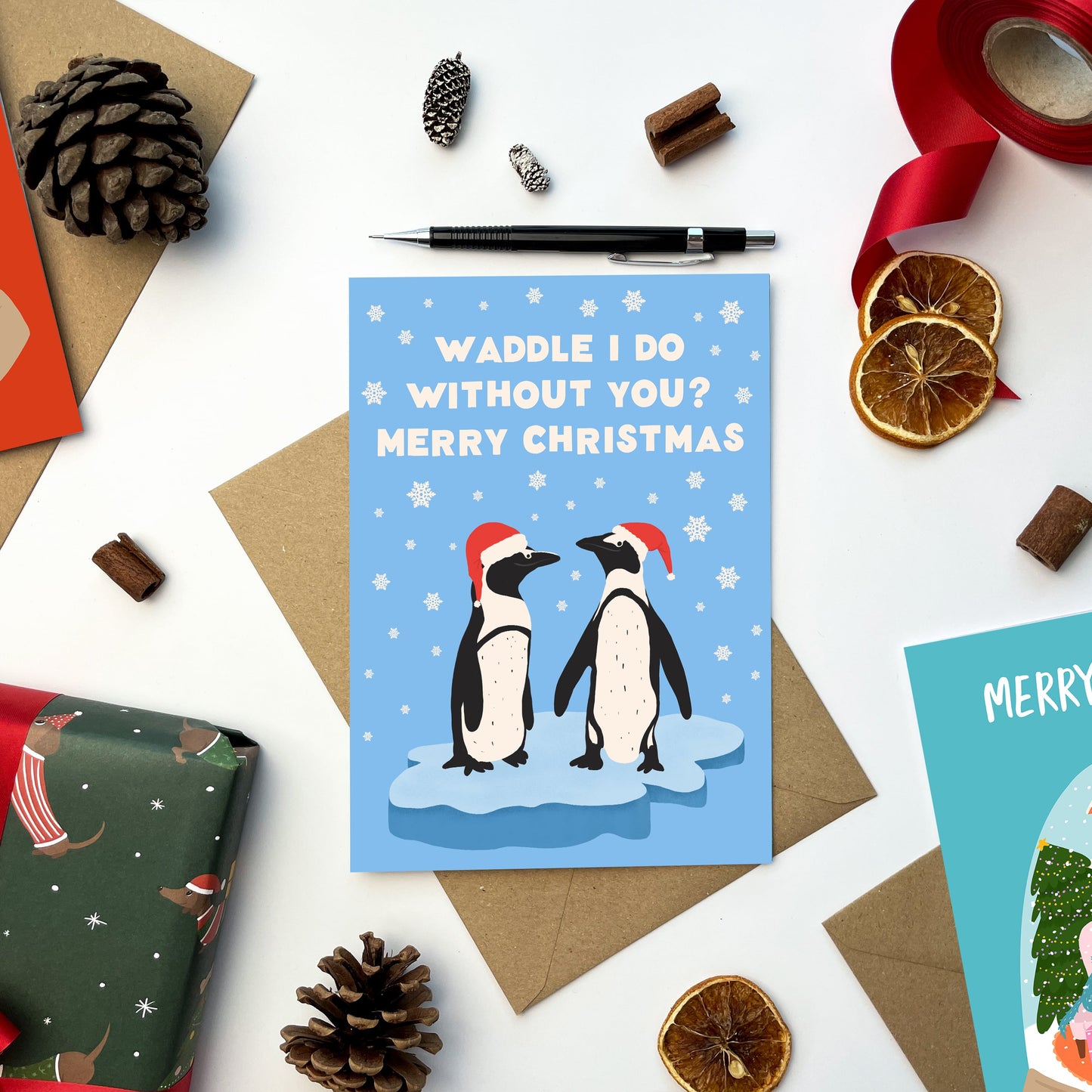 Waddle I Do Without You | Penguin Christmas Card