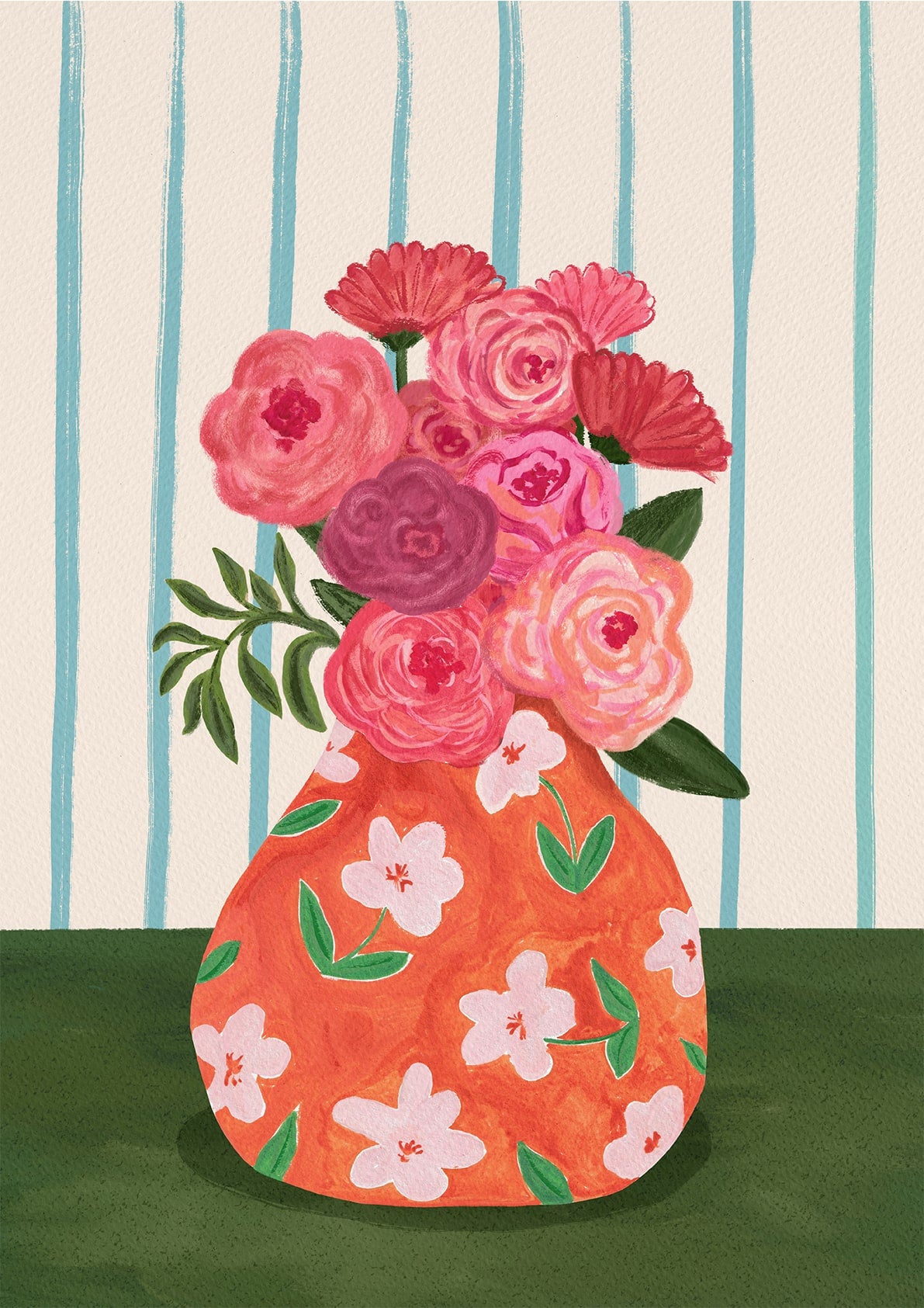 Flower Vase Still Life - Art Print