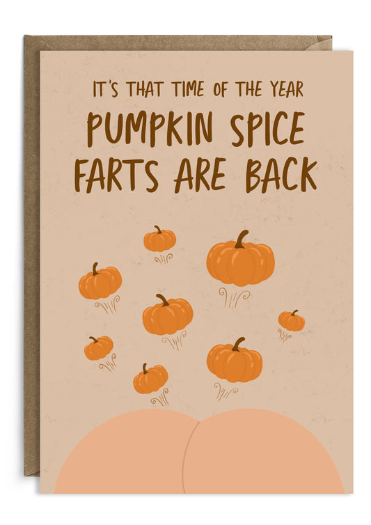 Pumpkin Spice Farts | Funny Halloween Card | Fall | Autumn