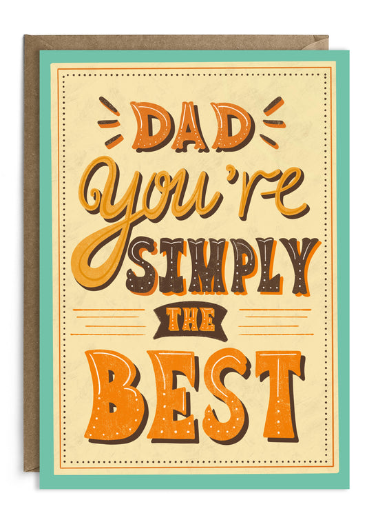 Simply The Best Card | Retro Father's Day Card | Dad Card